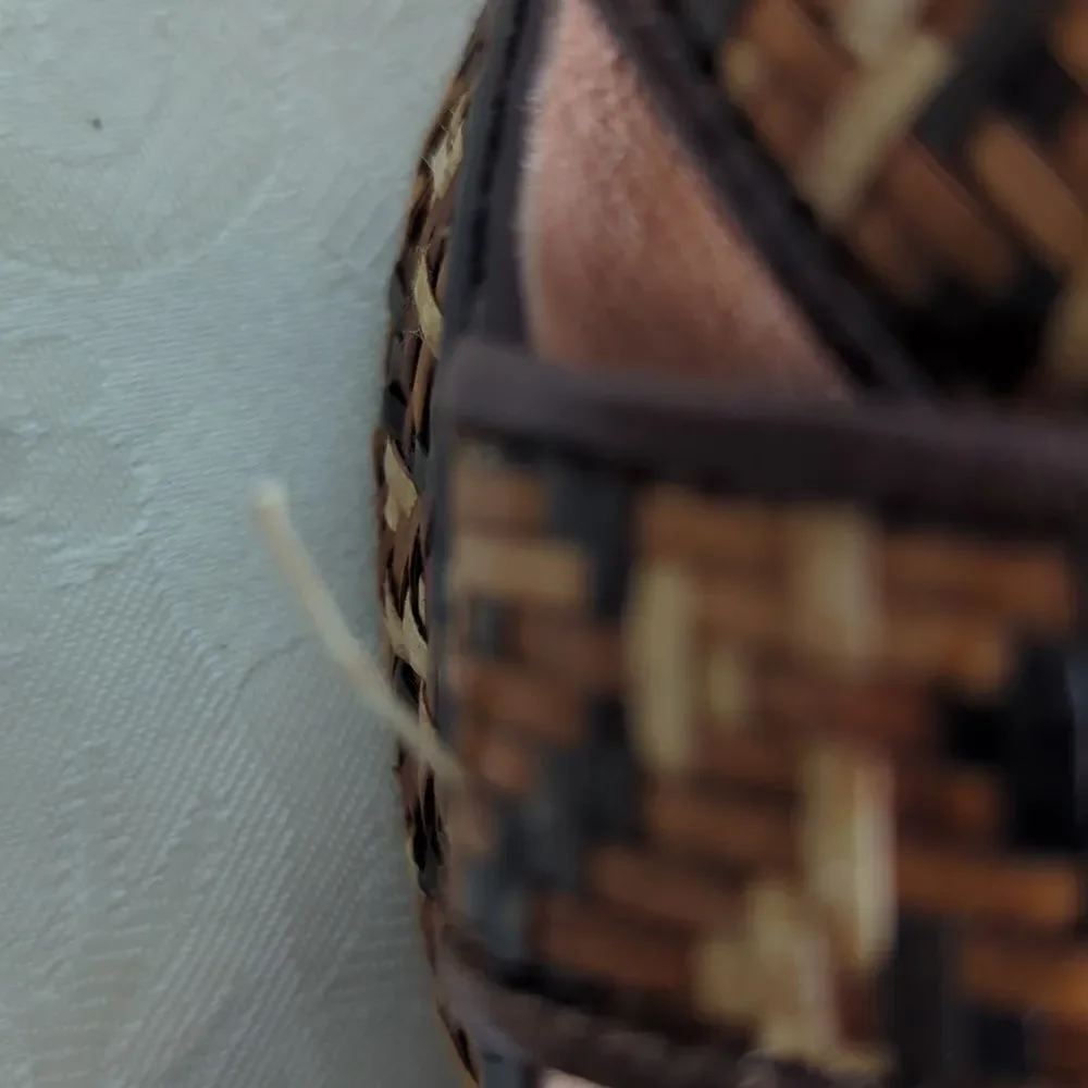 Lucky Brand Brown and Tan Raffia Wicker Wedges Sandals